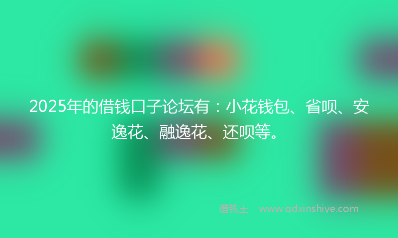 2025年的借钱口子论坛有：小花钱包、省呗、安逸花、融逸花、还呗等。