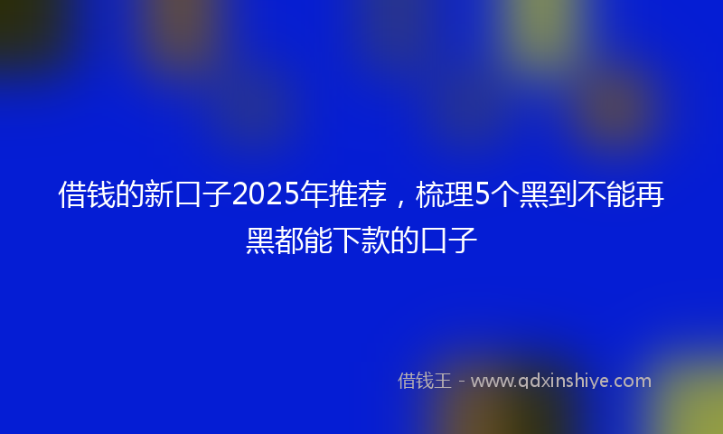 借钱的新口子2025年推荐，梳理5个黑到不能再黑都能下款的口子