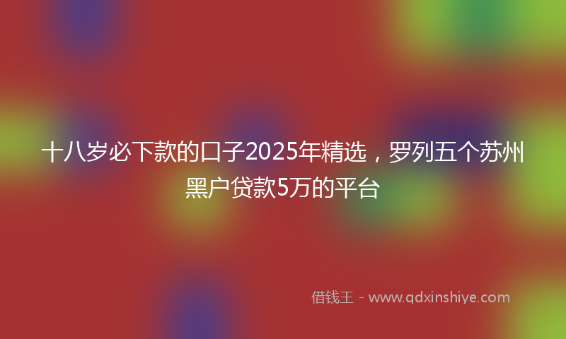 十八岁必下款的口子2025年精选，罗列五个苏州黑户贷款5万的平台