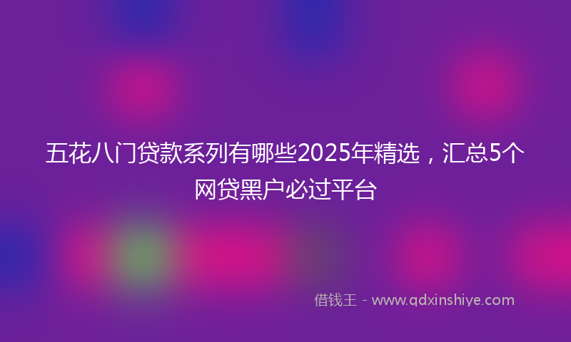 五花八门贷款系列有哪些2025年精选，汇总5个网贷黑户必过平台