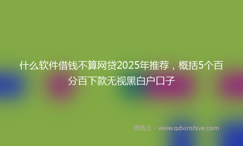 什么软件借钱不算网贷2025年推荐，概括5个百分百下款无视黑白户口子