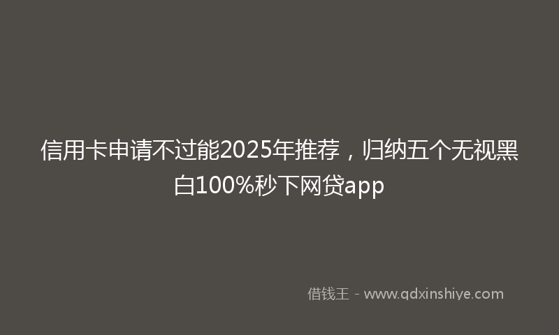 信用卡申请不过能2025年推荐，归纳五个无视黑白100%秒下网贷app