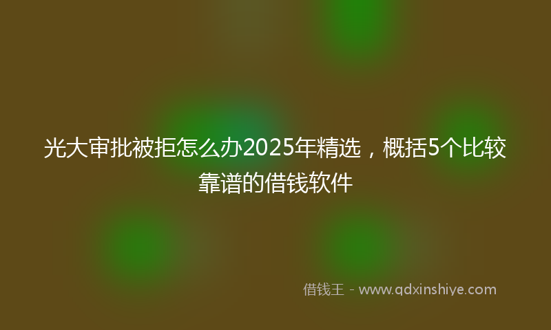 光大审批被拒怎么办2025年精选，概括5个比较靠谱的借钱软件