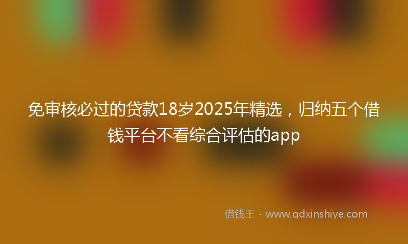 免审核必过的贷款18岁2025年精选，归纳五个借钱平台不看综合评估的app