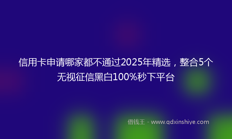 信用卡申请哪家都不通过2025年精选，整合5个无视征信黑白100%秒下平台