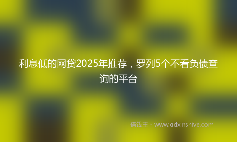 利息低的网贷2025年推荐，罗列5个不看负债查询的平台