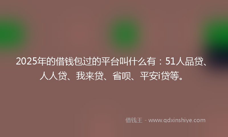 2025年的借钱包过的平台叫什么有：51人品贷、人人贷、我来贷、省呗、平安i贷等。
