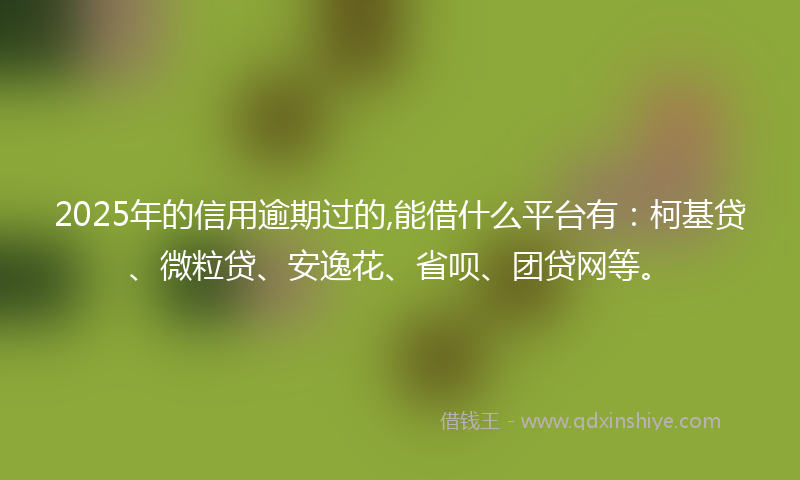 2025年的信用逾期过的,能借什么平台有：柯基贷、微粒贷、安逸花、省呗、团贷网等。