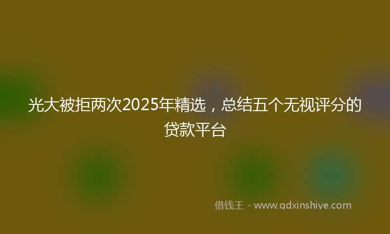 光大被拒两次2025年精选，总结五个无视评分的贷款平台