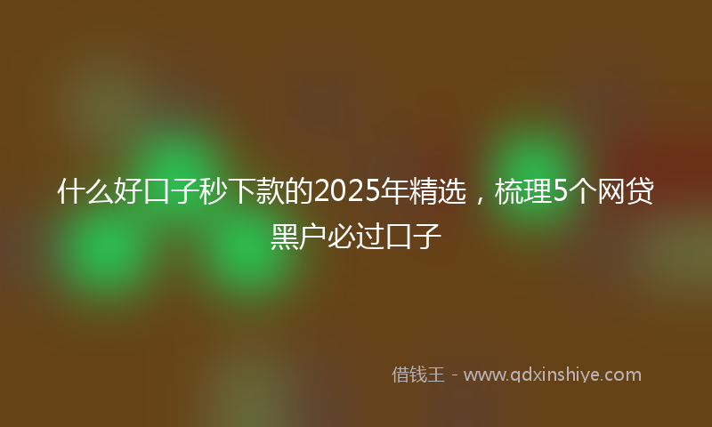 什么好口子秒下款的2025年精选，梳理5个网贷黑户必过口子