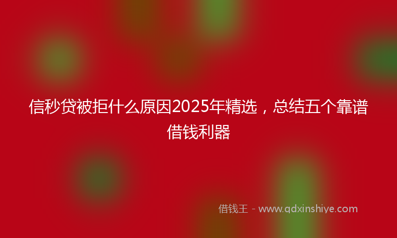 信秒贷被拒什么原因2025年精选，总结五个靠谱借钱利器