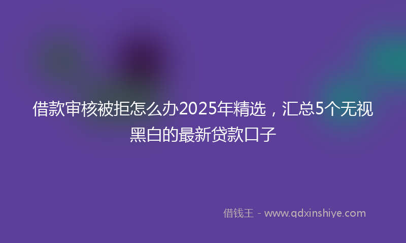 借款审核被拒怎么办2025年精选，汇总5个无视黑白的最新贷款口子