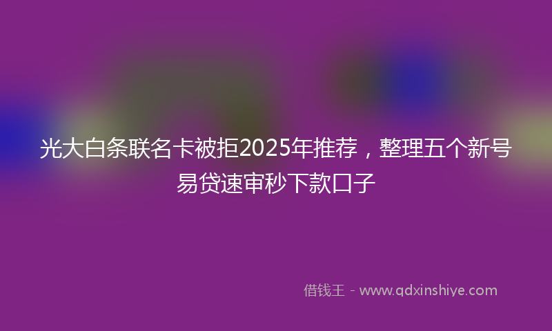 光大白条联名卡被拒2025年推荐，整理五个新号易贷速审秒下款口子