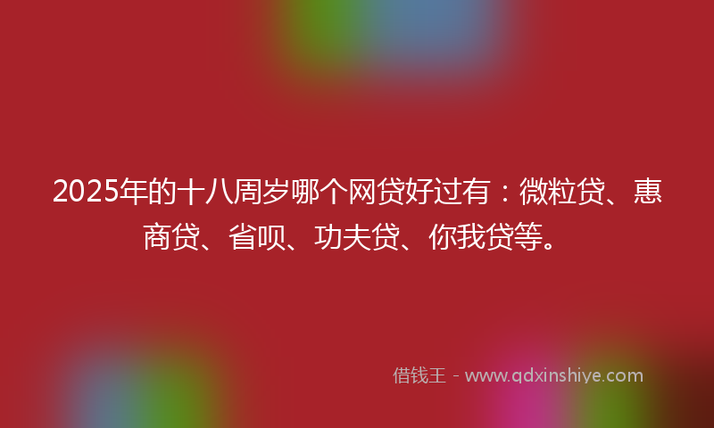 2025年的十八周岁哪个网贷好过有：微粒贷、惠商贷、省呗、功夫贷、你我贷等。