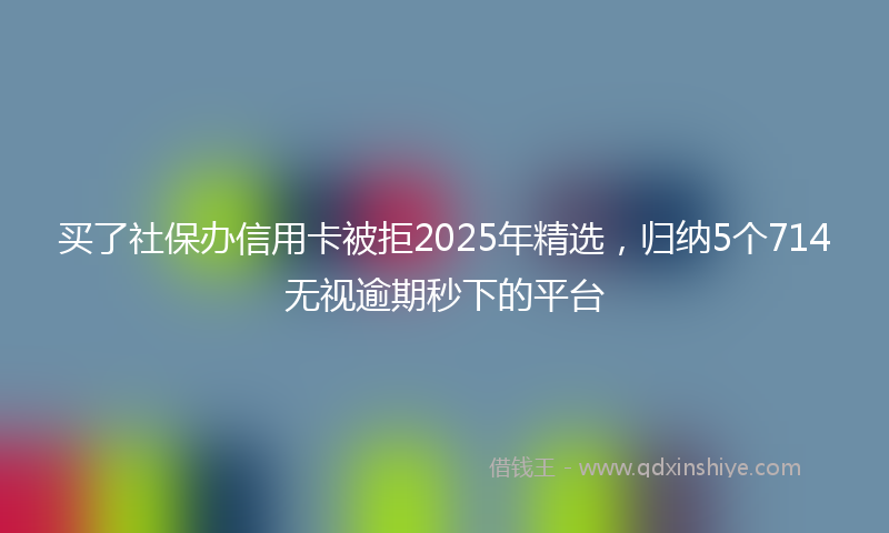 买了社保办信用卡被拒2025年精选，归纳5个714无视逾期秒下的平台