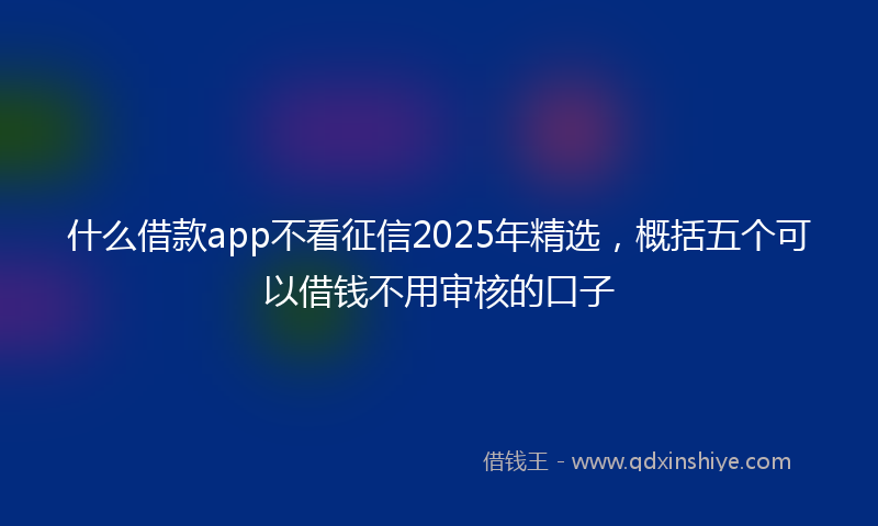 什么借款app不看征信2025年精选，概括五个可以借钱不用审核的口子
