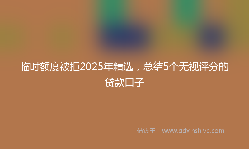 临时额度被拒2025年精选，总结5个无视评分的贷款口子