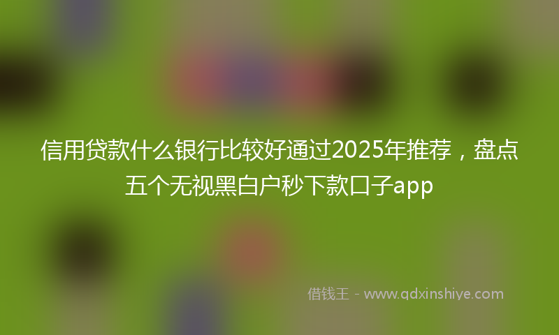 信用贷款什么银行比较好通过2025年推荐，盘点五个无视黑白户秒下款口子app