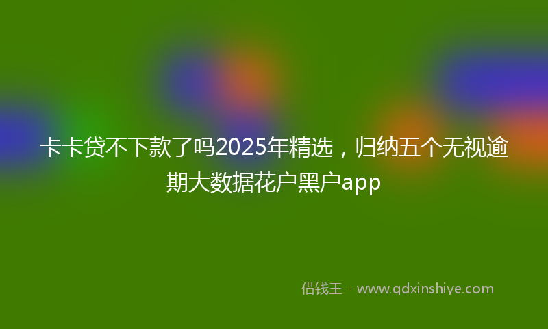 卡卡贷不下款了吗2025年精选，归纳五个无视逾期大数据花户黑户app