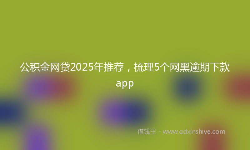 公积金网贷2025年推荐，梳理5个网黑逾期下款app