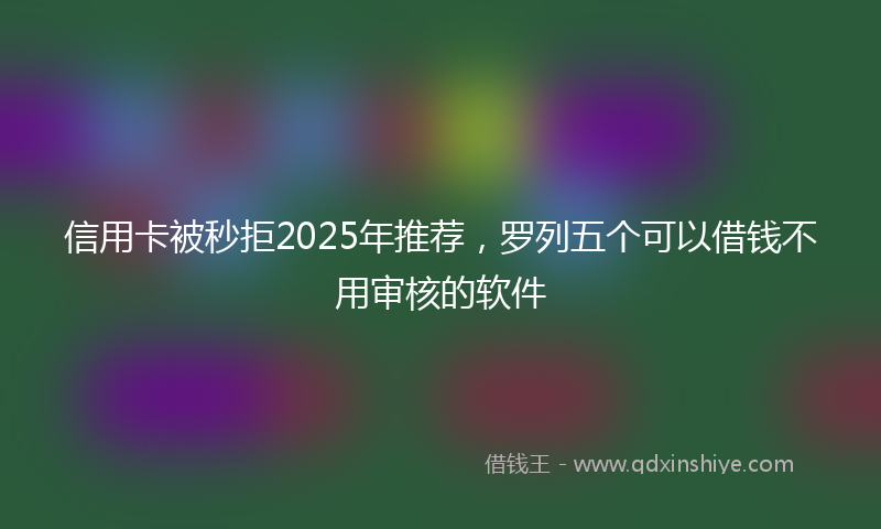 信用卡被秒拒2025年推荐，罗列五个可以借钱不用审核的软件