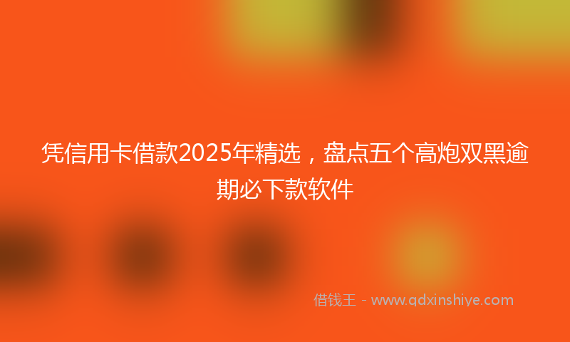 凭信用卡借款2025年精选，盘点五个高炮双黑逾期必下款软件