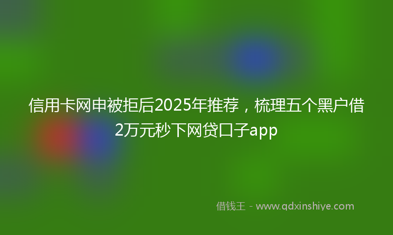 信用卡网申被拒后2025年推荐，梳理五个黑户借2万元秒下网贷口子app