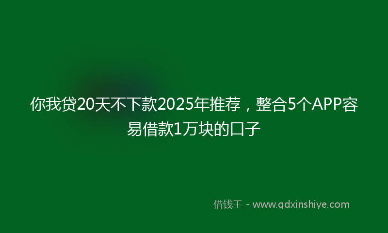 你我贷20天不下款2025年推荐，整合5个APP容易借款1万块的口子