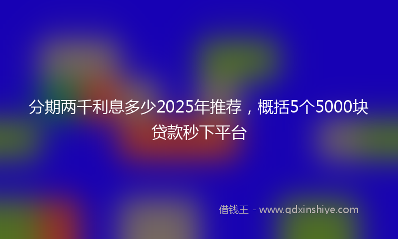 分期两千利息多少2025年推荐，概括5个5000块贷款秒下平台