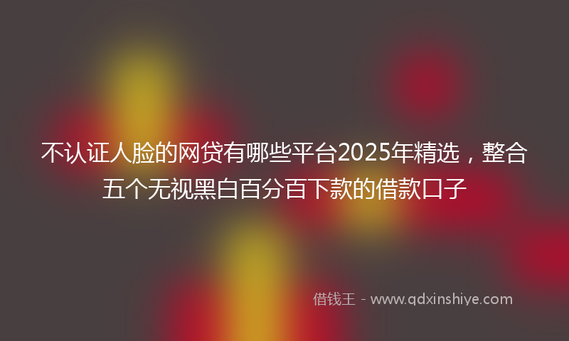 不认证人脸的网贷有哪些平台2025年精选，整合五个无视黑白百分百下款的借款口子