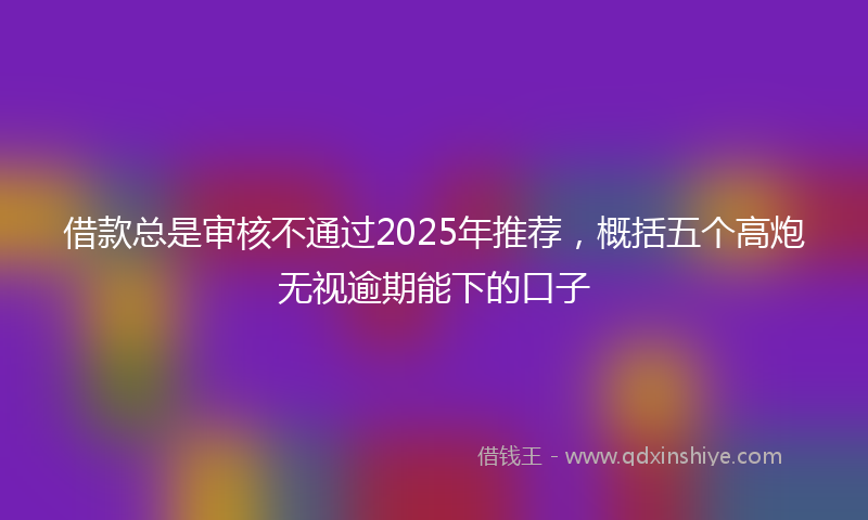 借款总是审核不通过2025年推荐，概括五个高炮无视逾期能下的口子