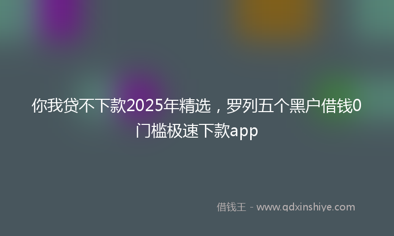 你我贷不下款2025年精选，罗列五个黑户借钱0门槛极速下款app