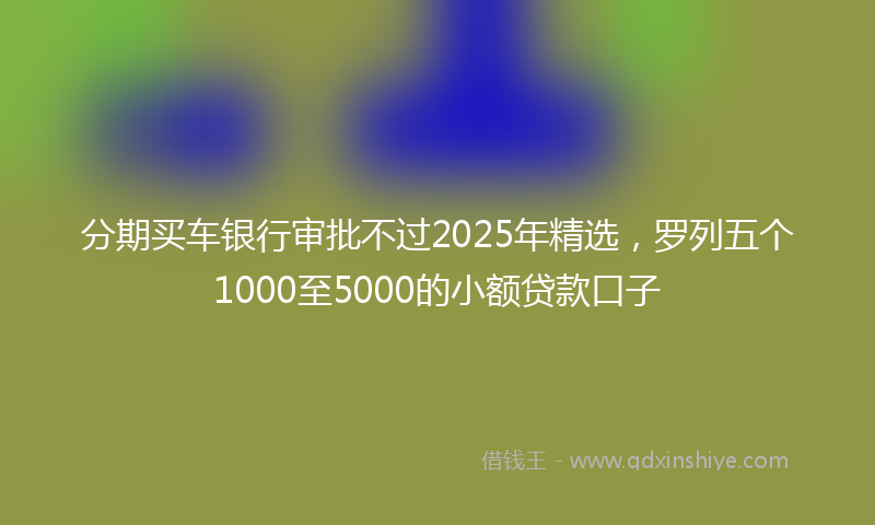 分期买车银行审批不过2025年精选，罗列五个1000至5000的小额贷款口子