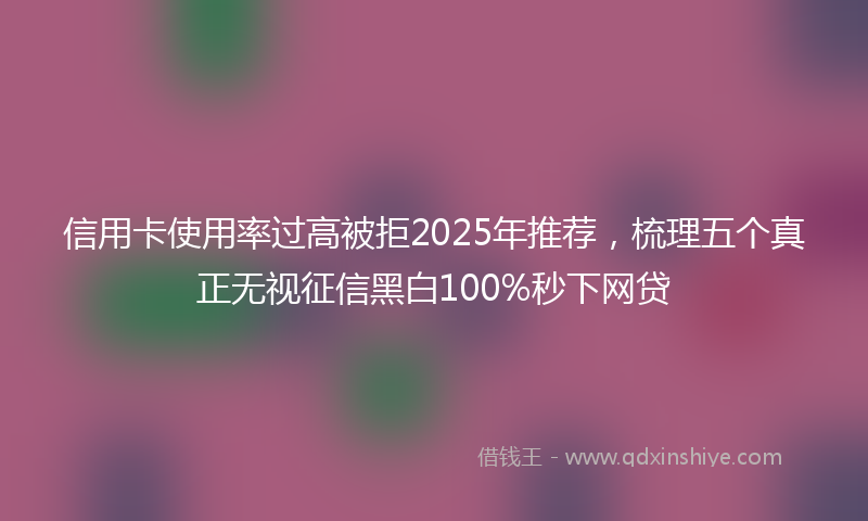 信用卡使用率过高被拒2025年推荐，梳理五个真正无视征信黑白100%秒下网贷