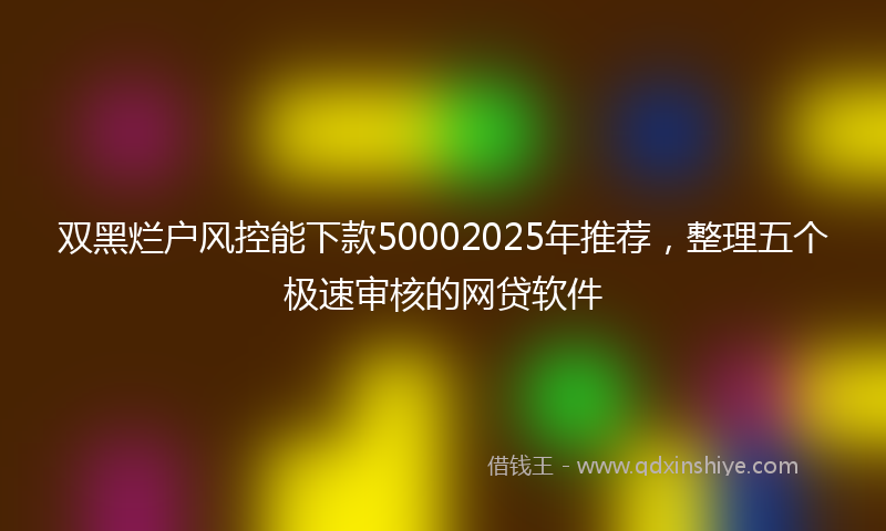 双黑烂户风控能下款50002025年推荐，整理五个极速审核的网贷软件