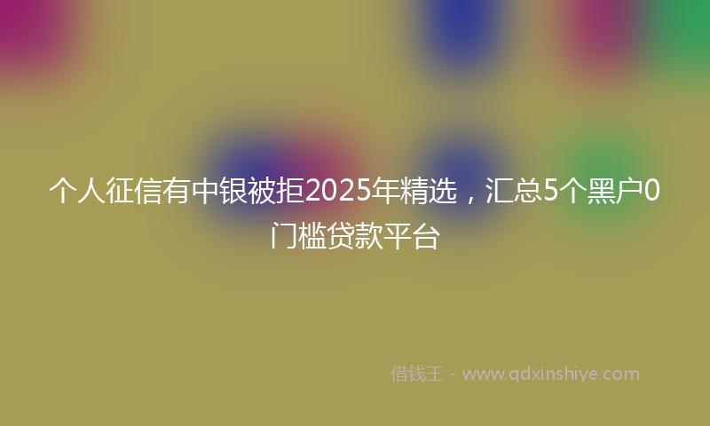 个人征信有中银被拒2025年精选，汇总5个黑户0门槛贷款平台