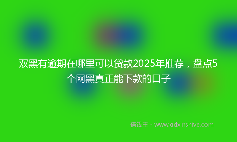 双黑有逾期在哪里可以贷款2025年推荐，盘点5个网黑真正能下款的口子