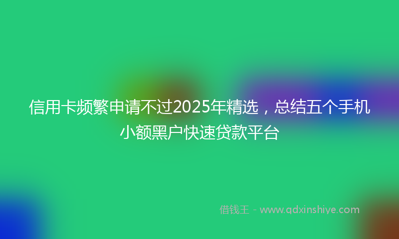 信用卡频繁申请不过2025年精选，总结五个手机小额黑户快速贷款平台