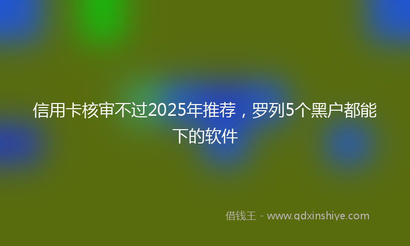 信用卡核审不过2025年推荐，罗列5个黑户都能下的软件
