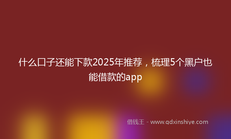 什么口子还能下款2025年推荐，梳理5个黑户也能借款的app
