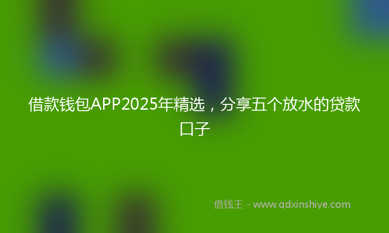 借款钱包APP2025年精选，分享五个放水的贷款口子