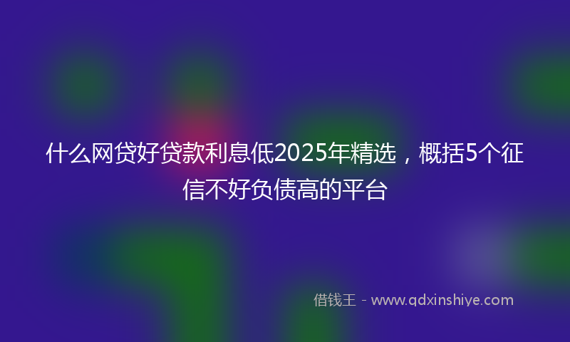 什么网贷好贷款利息低2025年精选，概括5个征信不好负债高的平台
