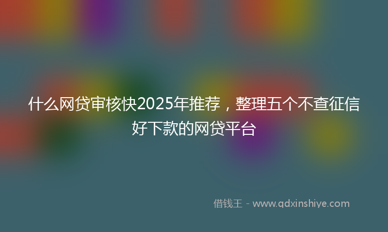 什么网贷审核快2025年推荐，整理五个不查征信好下款的网贷平台