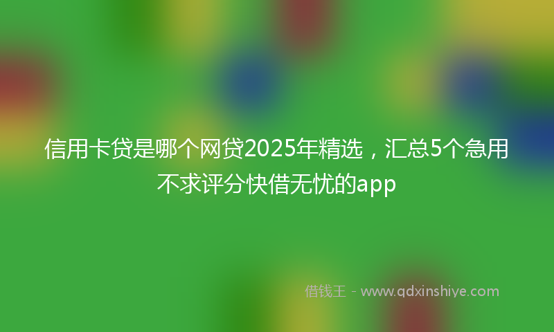 信用卡贷是哪个网贷2025年精选，汇总5个急用不求评分快借无忧的app