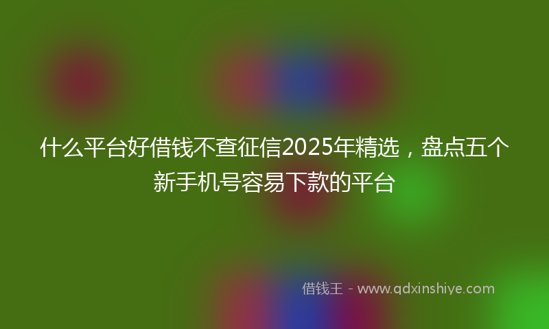 什么平台好借钱不查征信2025年精选，盘点五个新手机号容易下款的平台