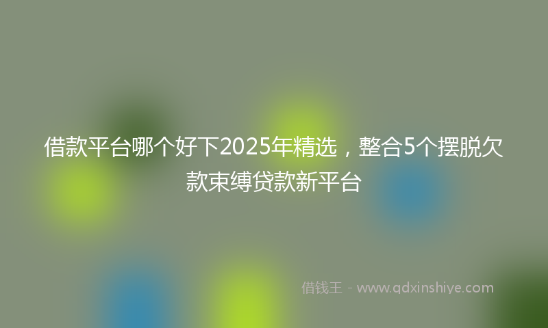 借款平台哪个好下2025年精选，整合5个摆脱欠款束缚贷款新平台