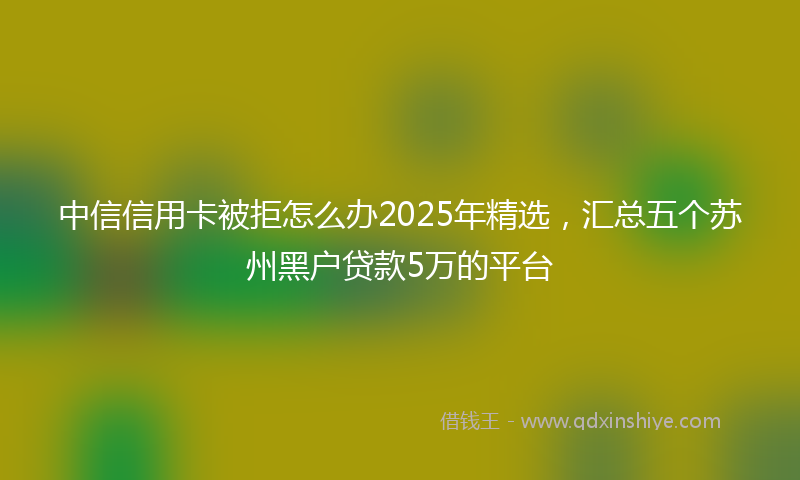 中信信用卡被拒怎么办2025年精选，汇总五个苏州黑户贷款5万的平台