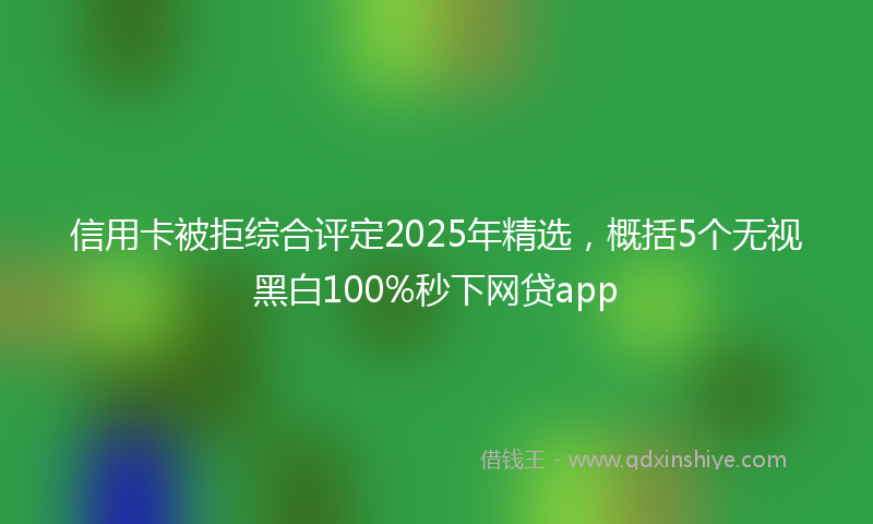 信用卡被拒综合评定2025年精选，概括5个无视黑白100%秒下网贷app