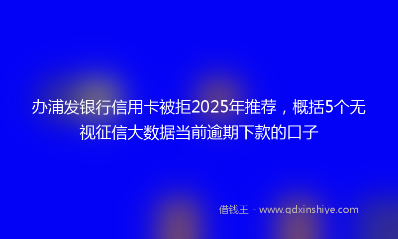 办浦发银行信用卡被拒2025年推荐，概括5个无视征信大数据当前逾期下款的口子