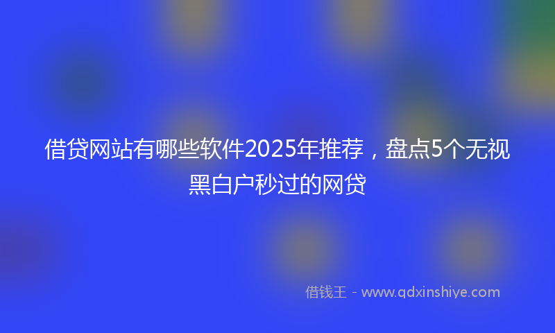 借贷网站有哪些软件2025年推荐，盘点5个无视黑白户秒过的网贷